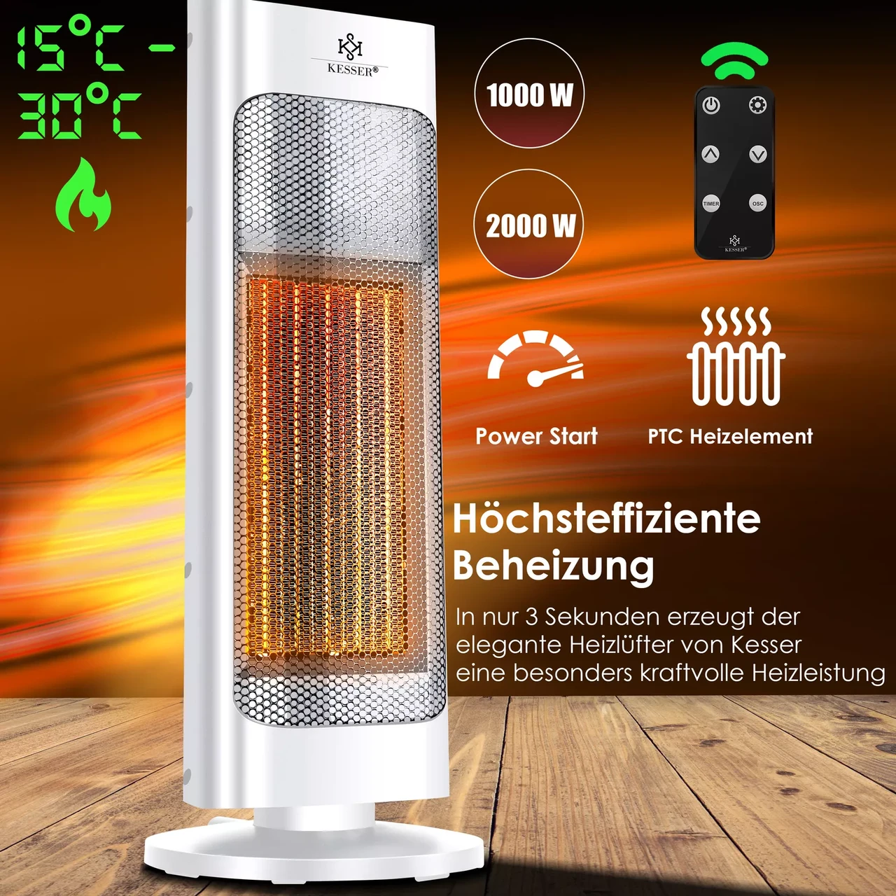 Инфракрасный обогреватель KESSER керамический 2000 Вт 52x9x19 см - фото 7 Инфракрасный обогреватель KESSER керамический 2000 Вт 52x9x19 см - фото 7