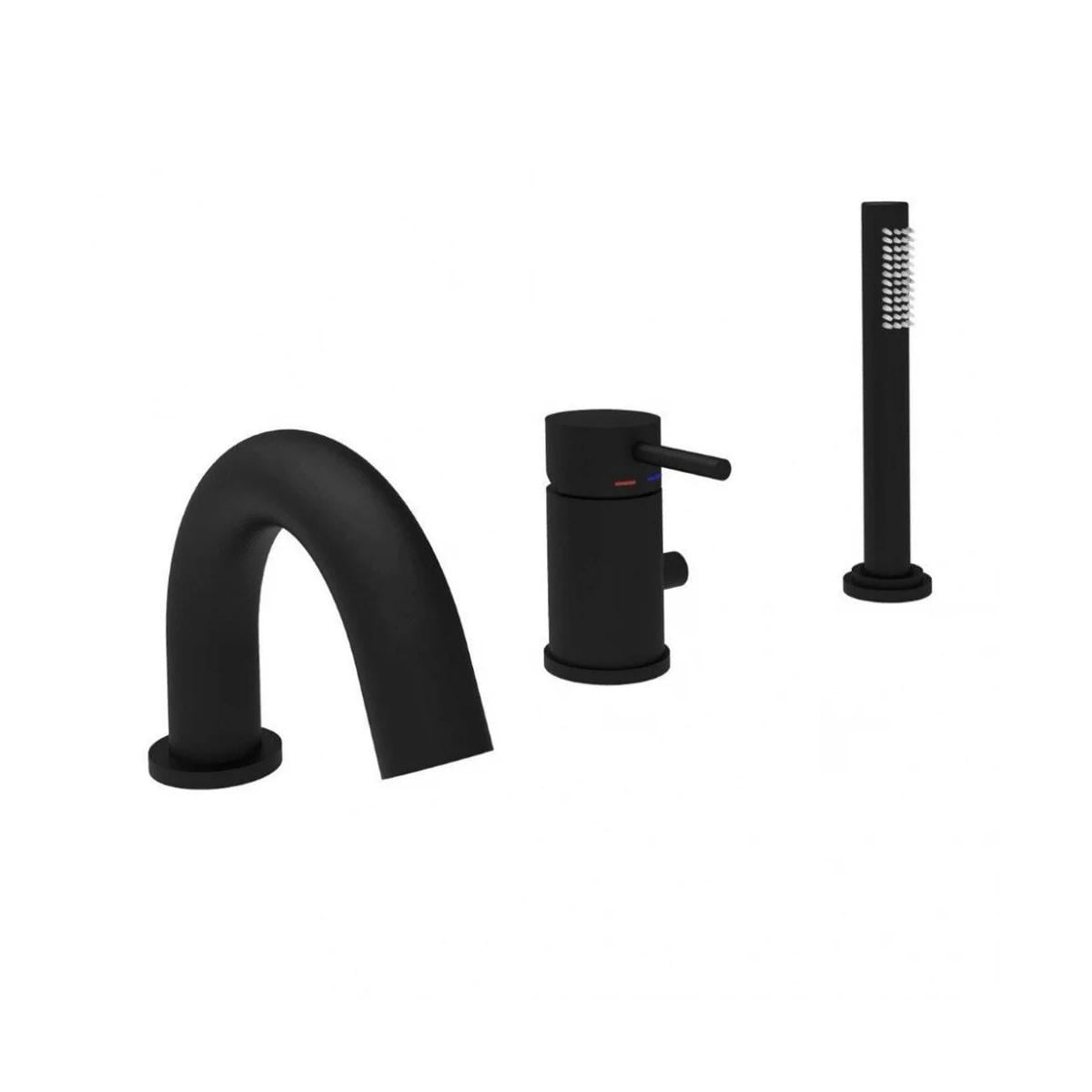 Змішувач на борт ванни Paffoni Light Max Flow Чорний матовий (LIG047NO)