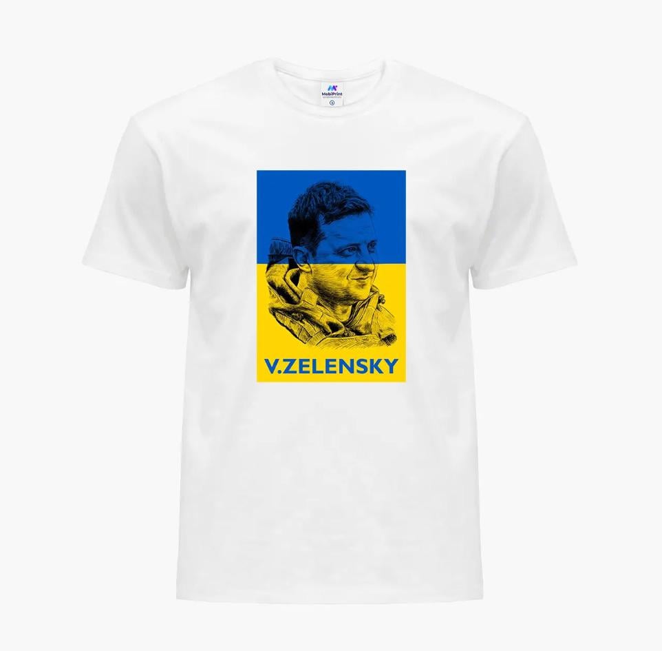 Футболка мужская "V. Zelensky" S Белый (9223-3677)