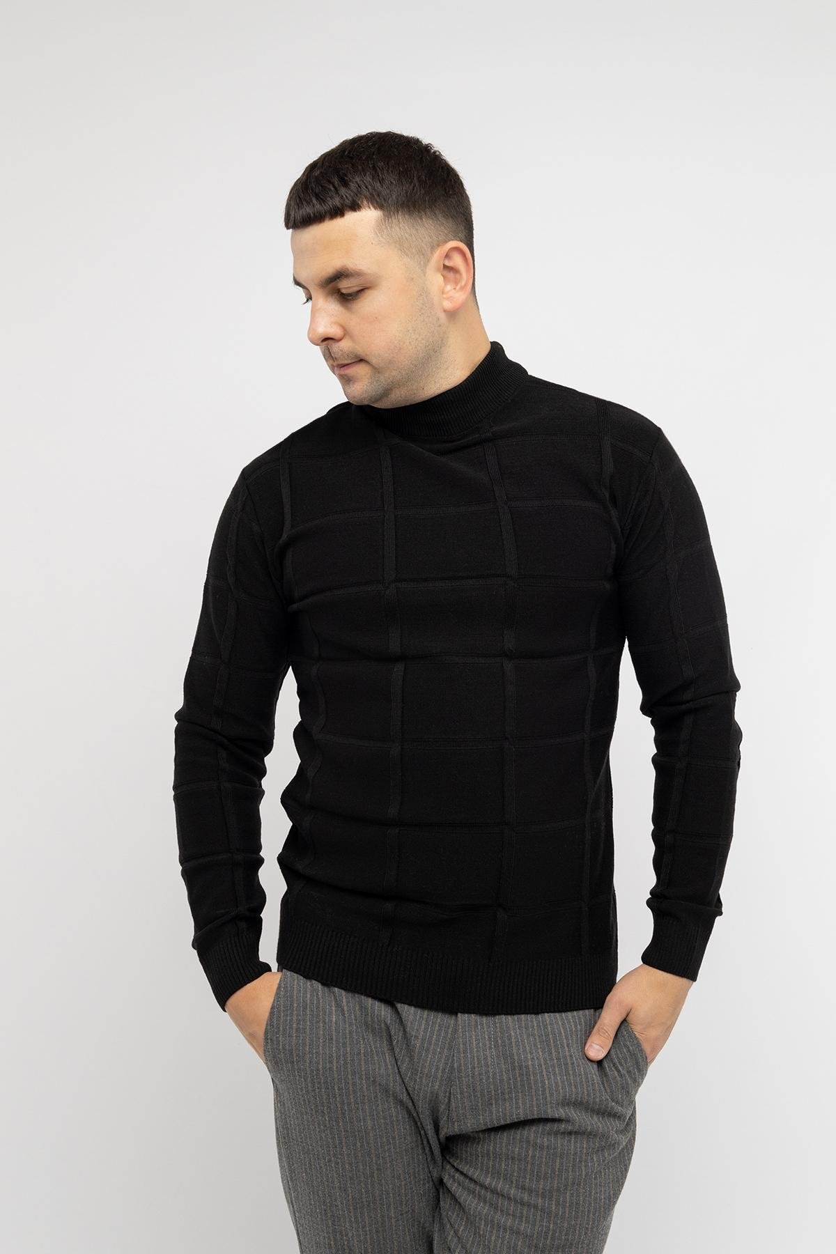 Гольф чоловічий з довгим рукавом ЦБ-00233176 р. 46 Чорний (SKT000940808)