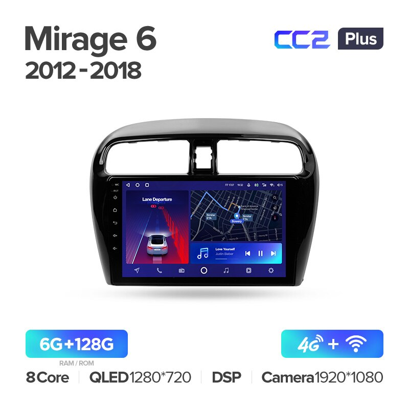 Автомагнитола штатная Teyes CC2 Plus для Mitsubishi Mirage 6 2012-2018 Android CC2 PLUS 6+128G Wi-Fi+4G (1649177357) - фото 2