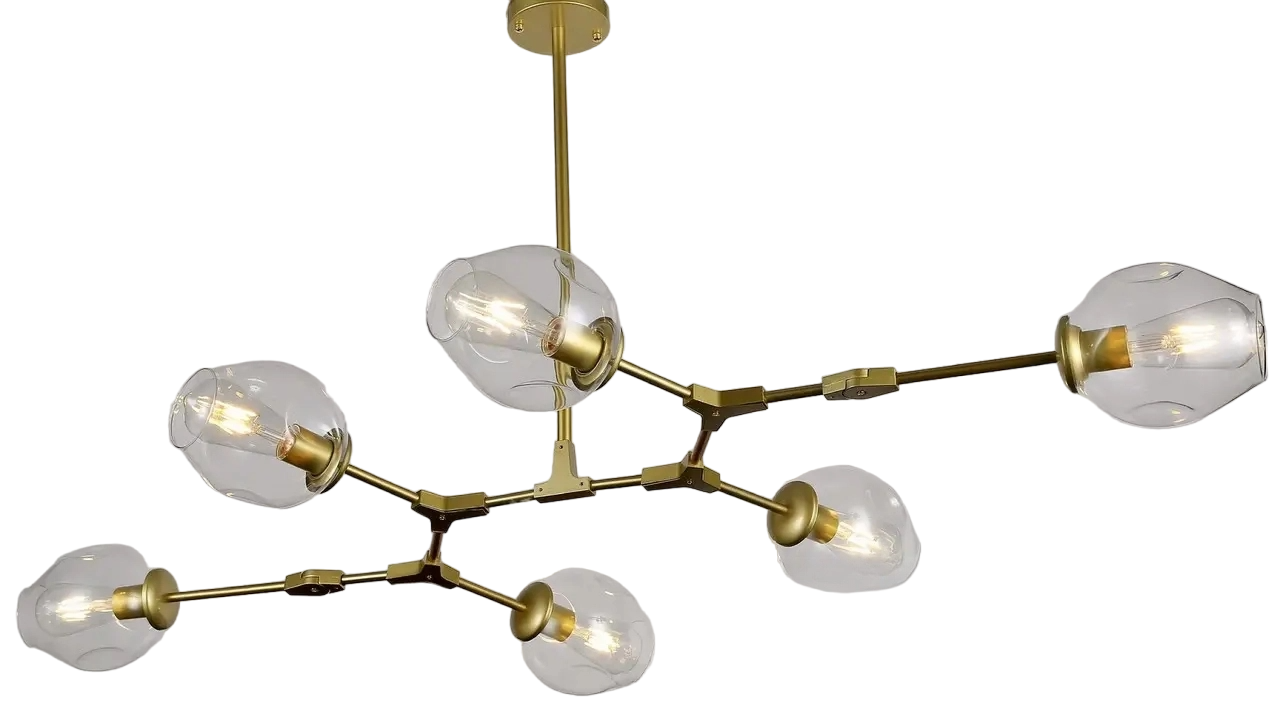 Люстра на 6 молекул Золотий (52-L7731-6 GD+CL)
