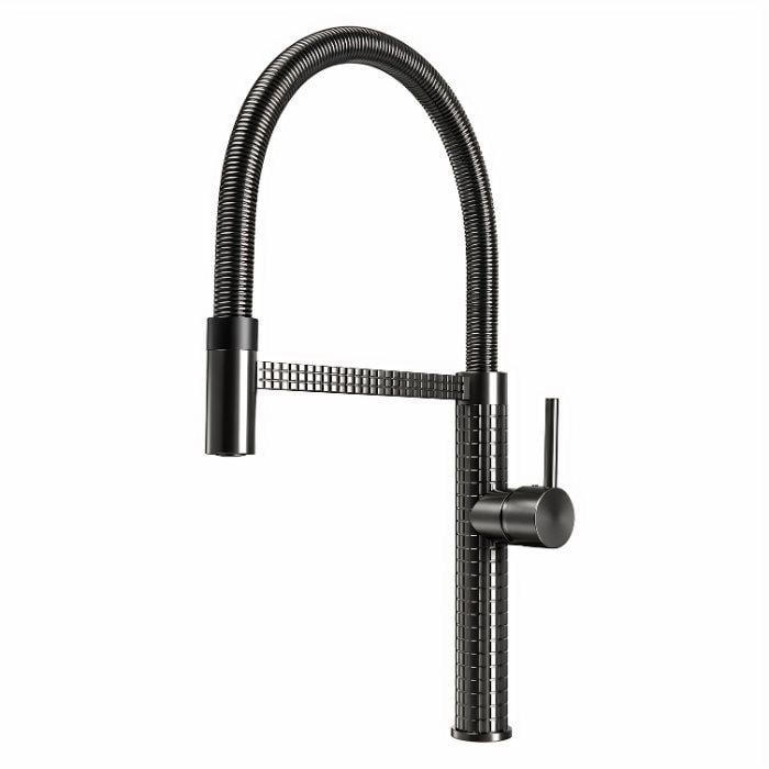 Смеситель с держателем Valeso гибкий VAS2 гусак /PVD Черный
