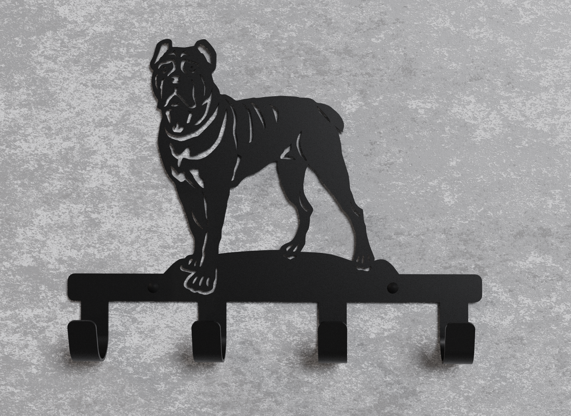 Вішалка настінна металева Loft-Craft Кане-корсо Чорний (AM-016-bk)