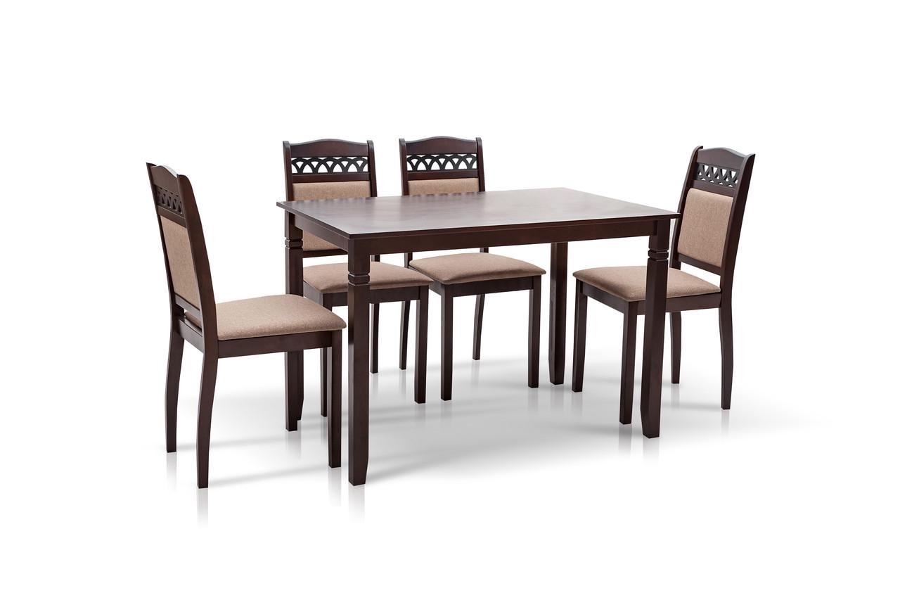 Комплект кухонный обеденный Sanro Бродвей деревянный Темный орех - фото 2 Комплект кухонный обеденный Sanro Бродвей деревянный Темный орех - фото 2