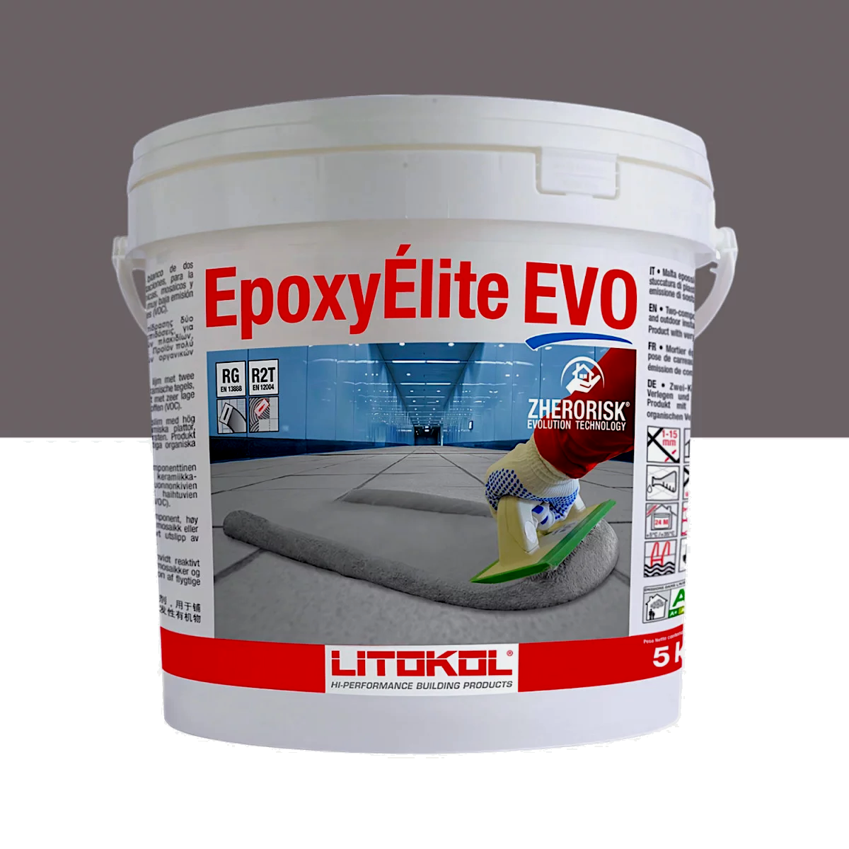 Затирка для швів плитки епоксидна Litokol EpoxyElite EVO 125 5 кг Сірий