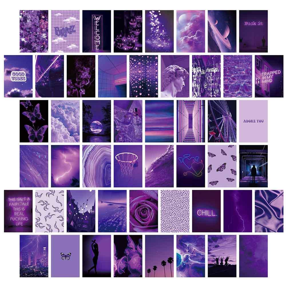 Набір міні-постерів для декору Фіолетове натхнення 10,2х15,2 см 50 шт. (NS0065_1)