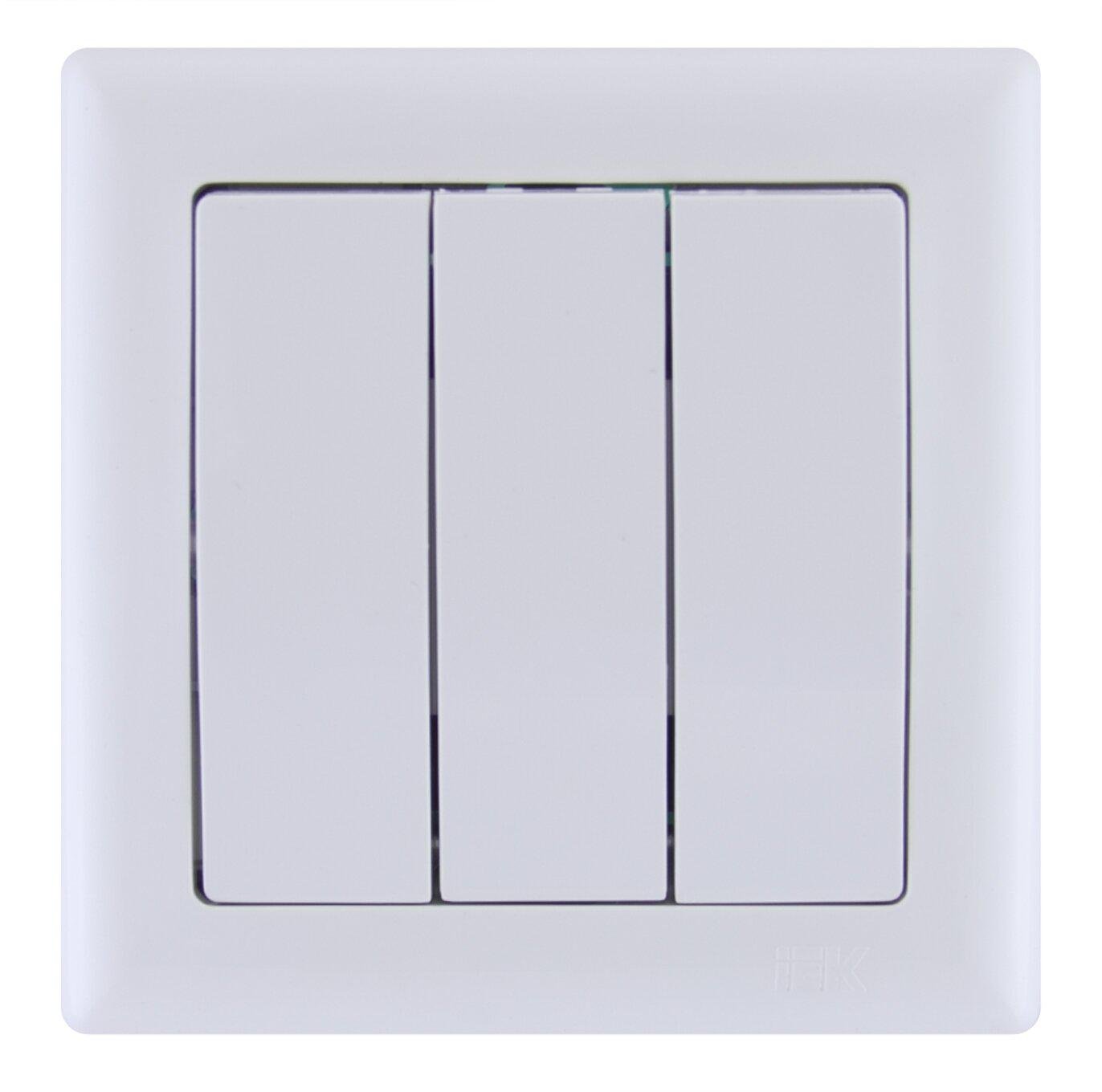 Выключатель УЕК BOLERO ВК03-00-0-ББ 3-клавишный Белый (EVB30-K01-10)