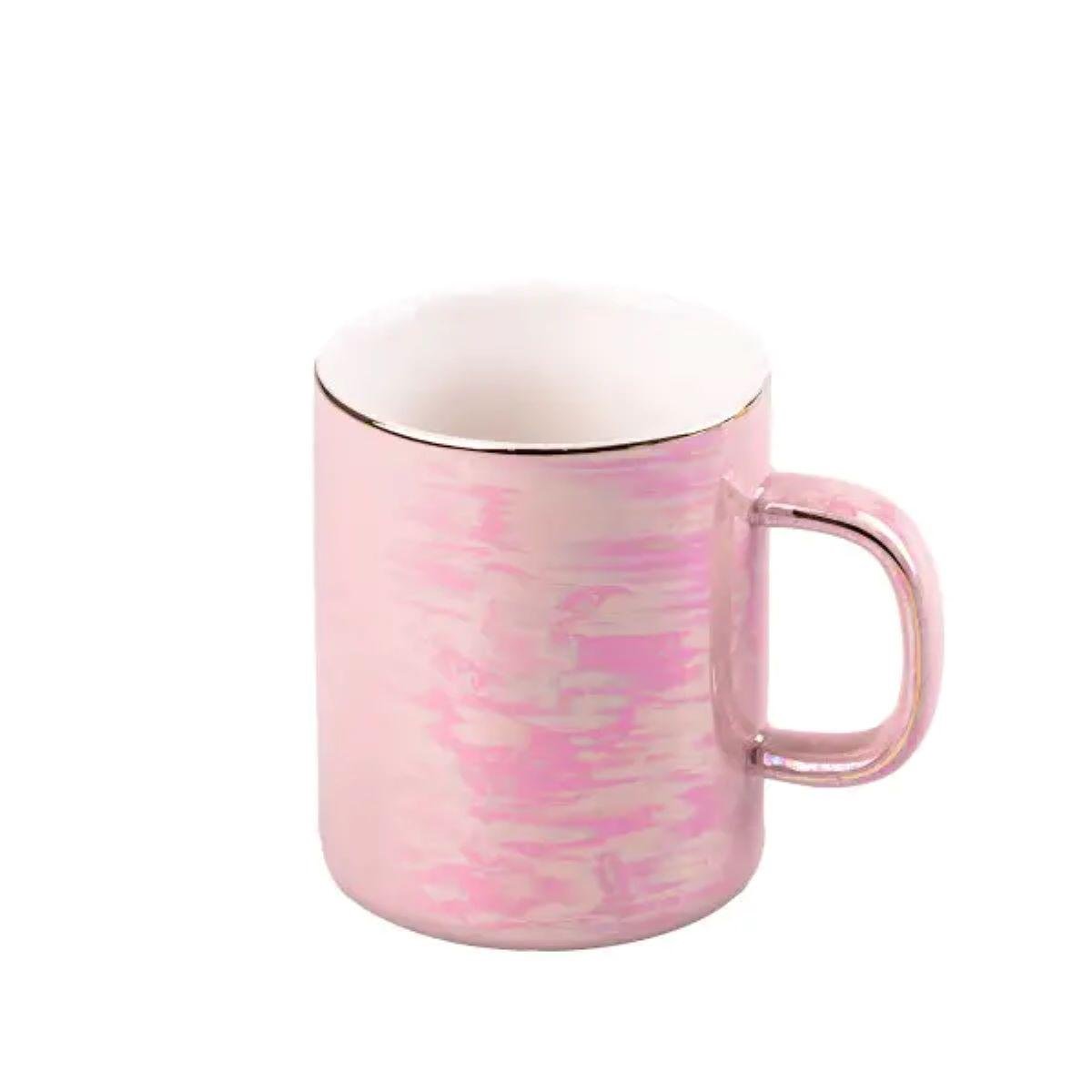 Чашка керамическая Light House в зеркальной глазури 420 мл Розовый (LG-20153)