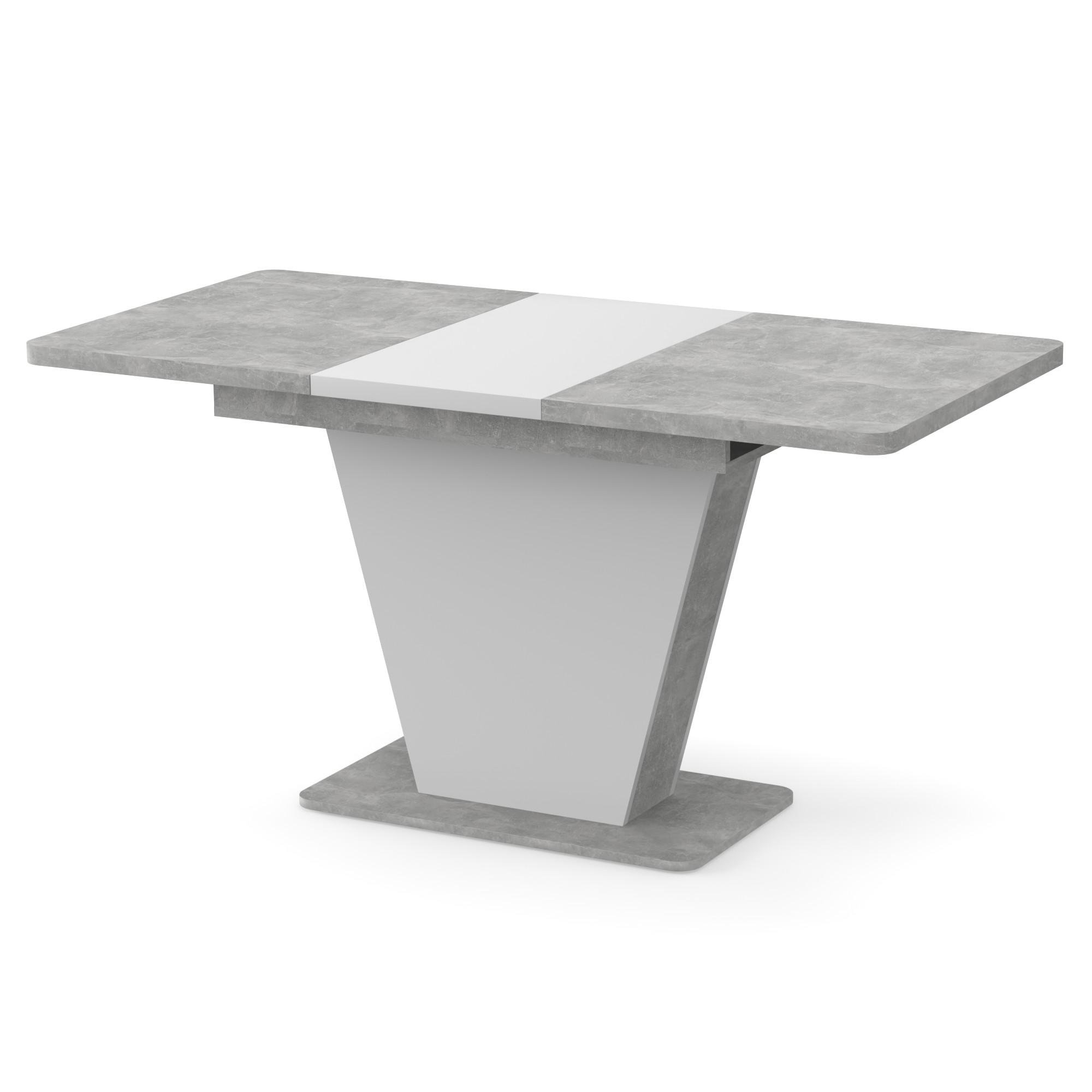 Стол раздвижной Неман КЛАЙД Бетон/Белый