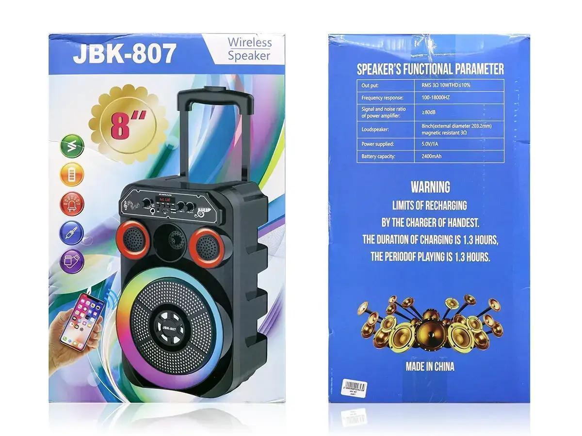 Портативна колонка JBK-807 Bluetooth 30 Вт Чорний (21821394) - фото 2