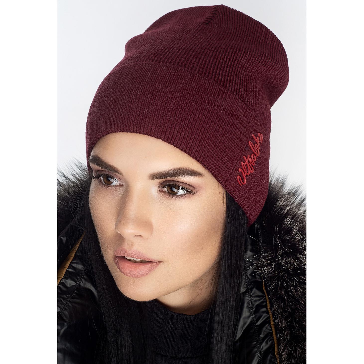 Шапка шерстяная женская Leks Креатив one size Бордовый