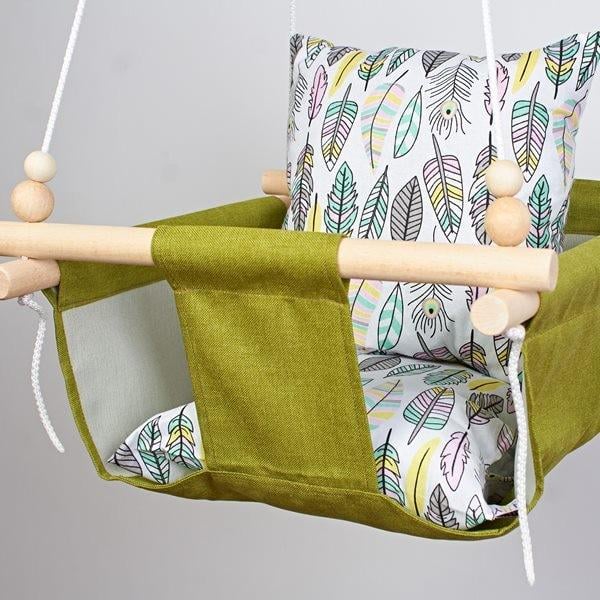 Дитяча гойдалка Infancy Пір'я Зелений (9885568) - фото 2 Дитяча гойдалка Infancy Пір'я Зелений (9885568) - фото 2