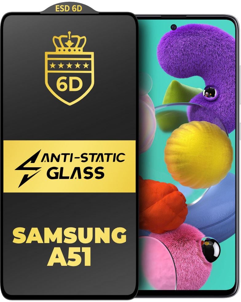 Стекло защитное 6D Anti-Static Samsung Galaxy A51 A515 Glass Shield (33223)