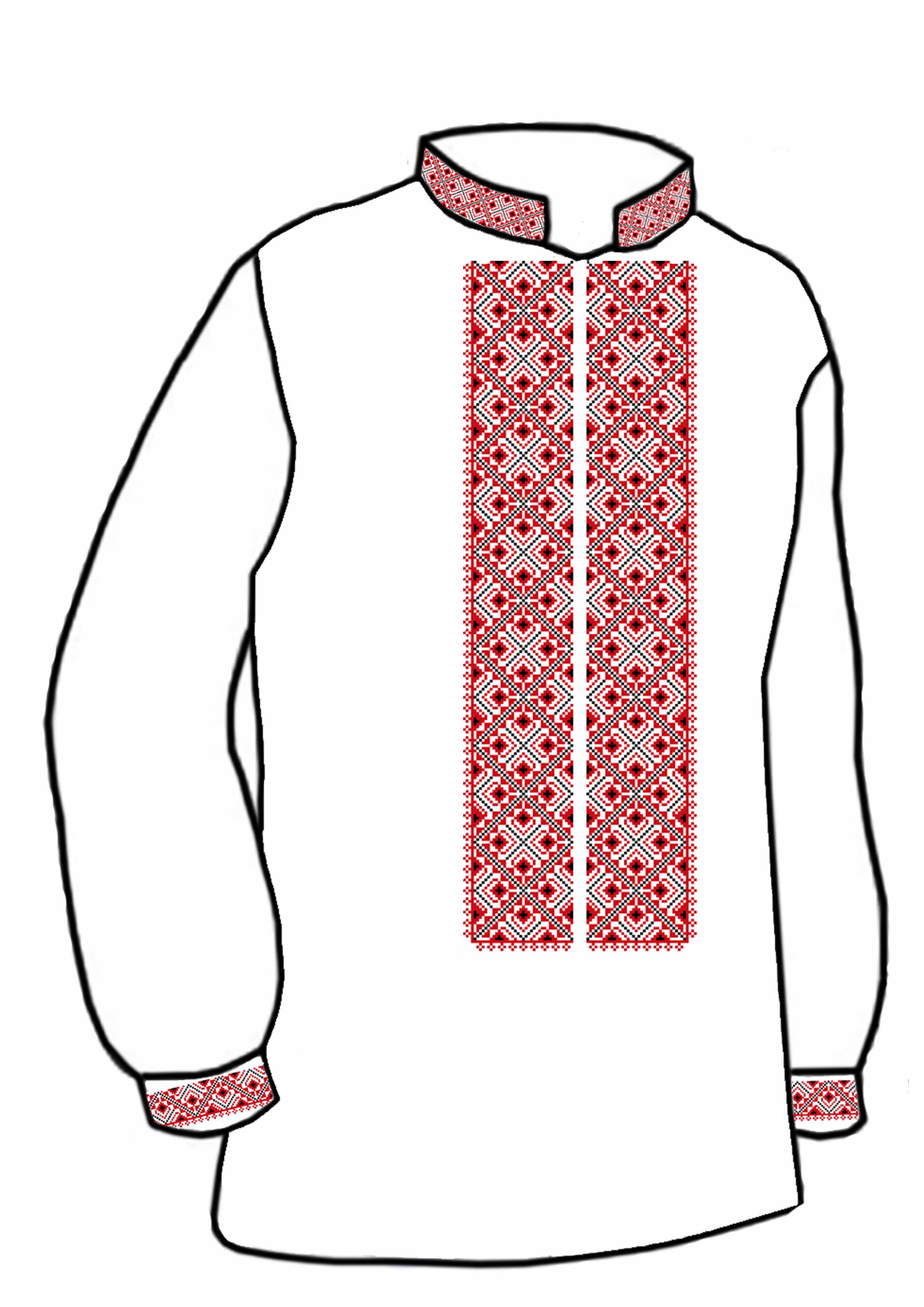 Заготовка для вышивки нитями или бисером рубашка СЧ-87 домотканое полотно