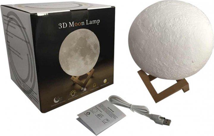 Нічник Місяць 3D Місячне 15 см Жовтий (3D Moon Light) - фото 6