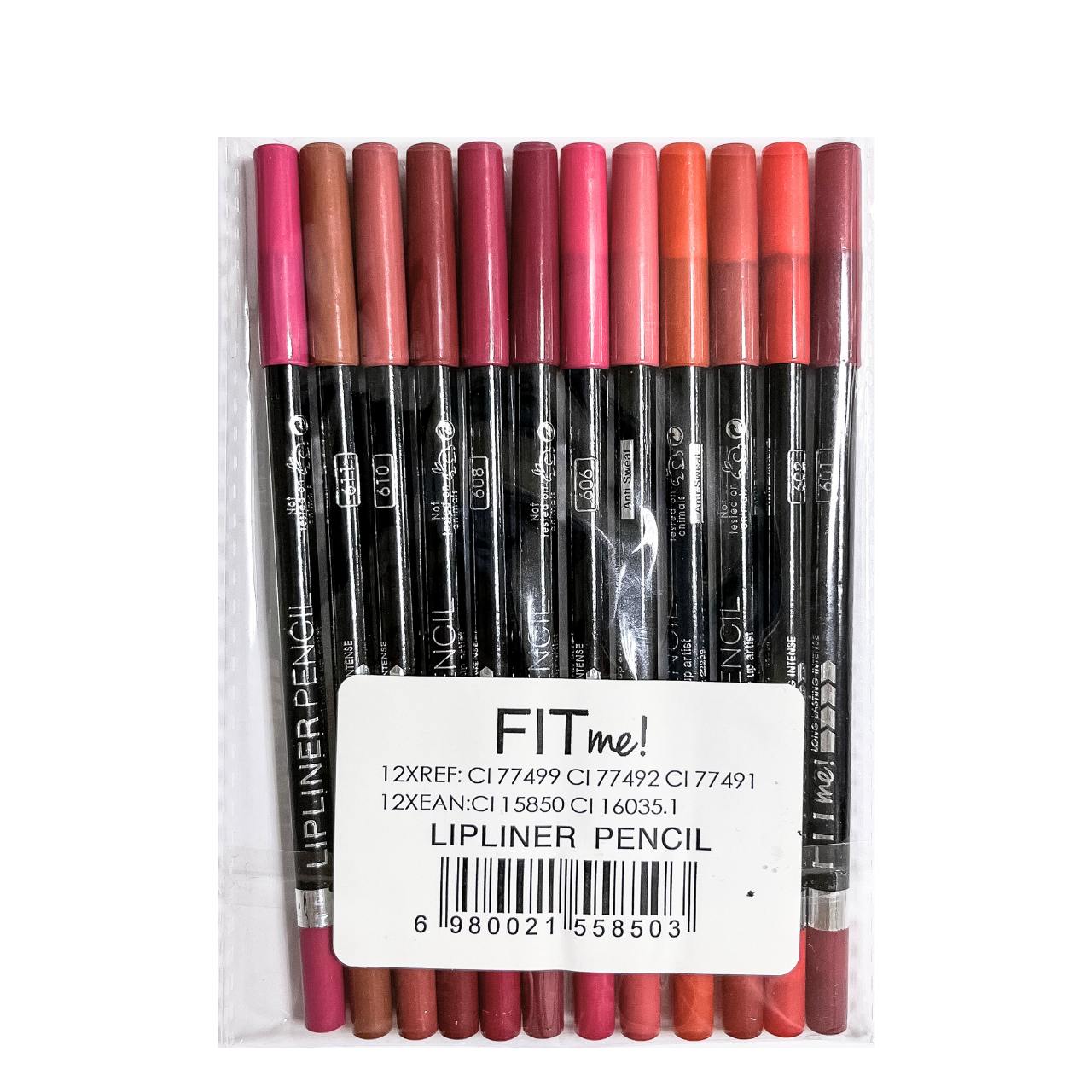 Набор карандашей для губ Fit me Lipliner Pencil натуральные цвета 12 штук