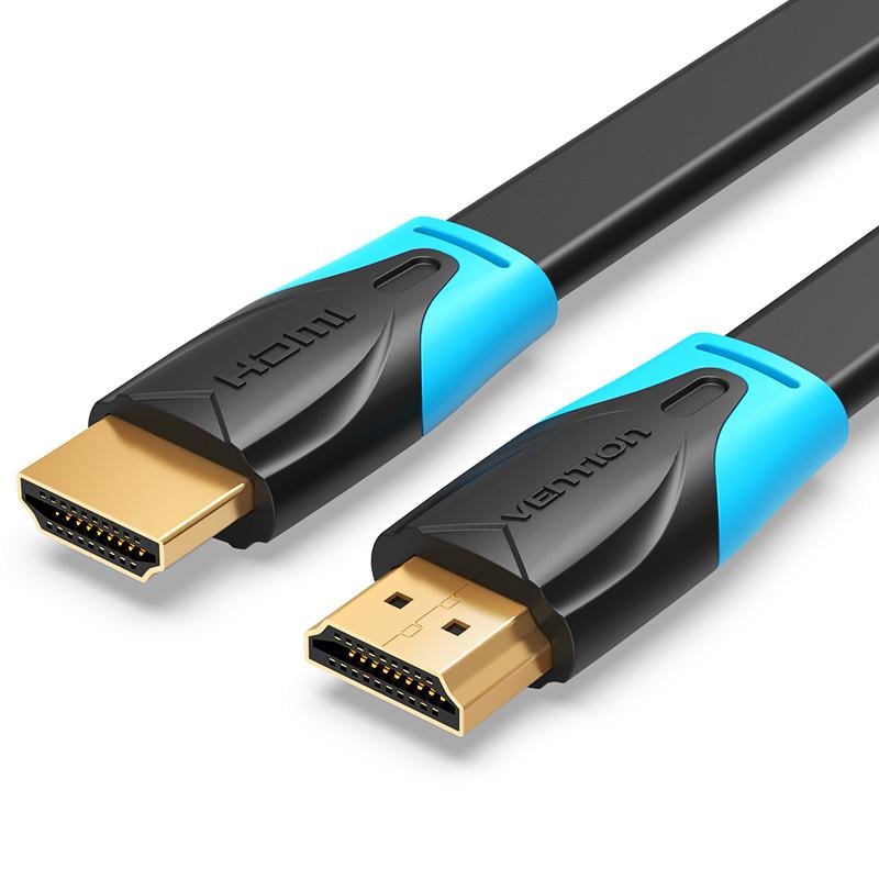 Кабель видео Vention HDMI 2,0 4K 3D PVC плоский 1 м Black (VAA-B02-L100)