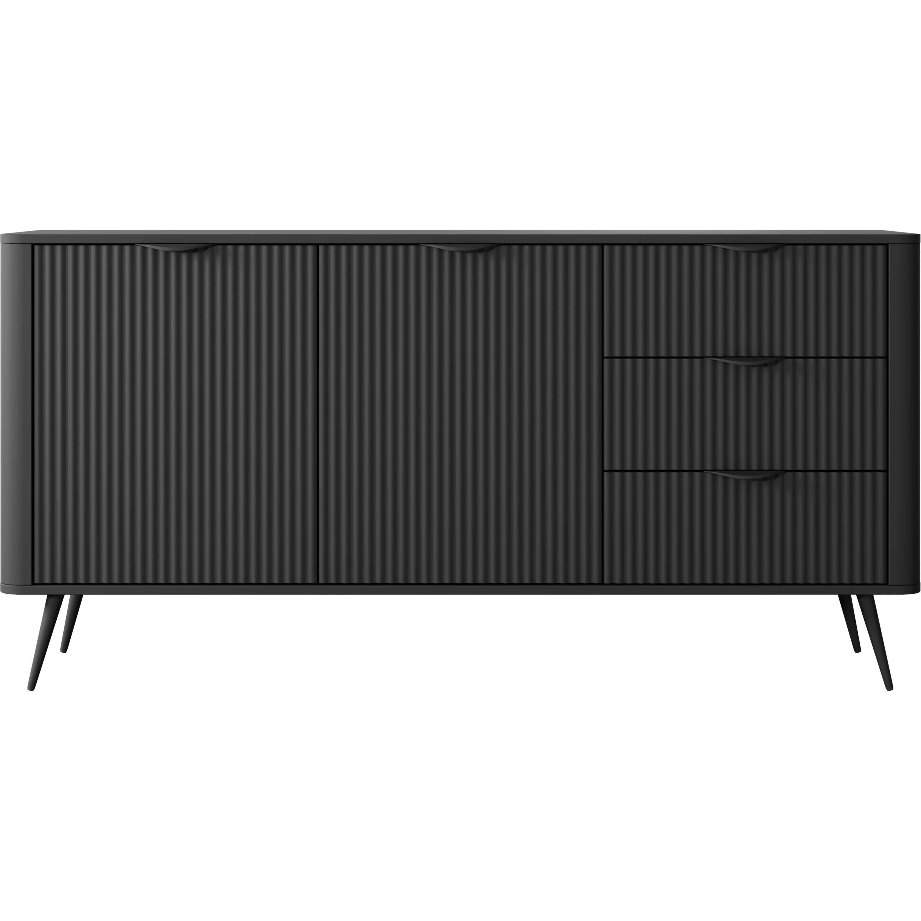 Буфет Maraline Sofia ribbed дводверний Black (13702)