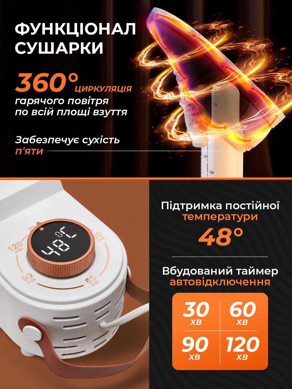 Электросушилка для обуви Shoe Dryer 4 режима с таймером от 30 до 120 минут Белый (3e451562) - фото 3