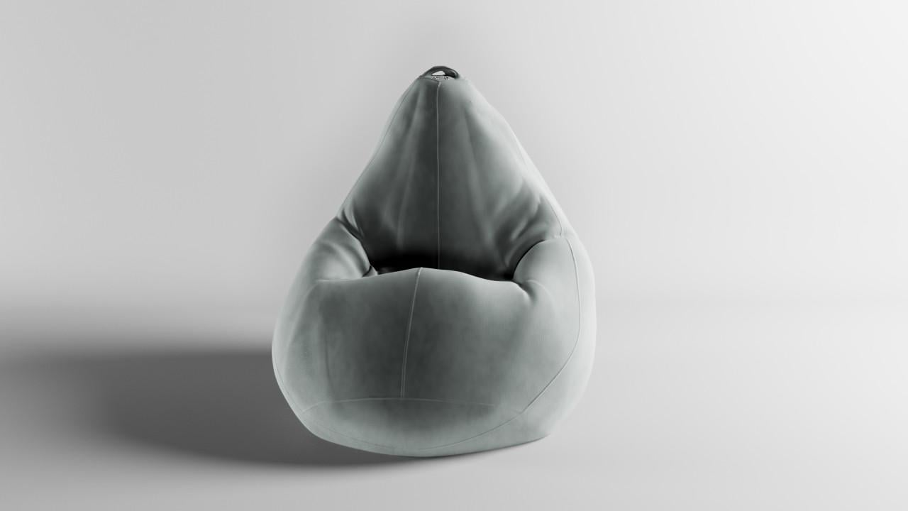 Бескаркасное кресло-мешок SkyPuff MEGA Груша Велюр Virginia XXXL 160х120 см Silver (160085)