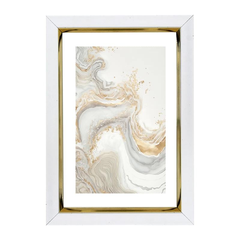 Фоторамка А5 15х21 см Білий з золотою полоскою (1511-015-3)