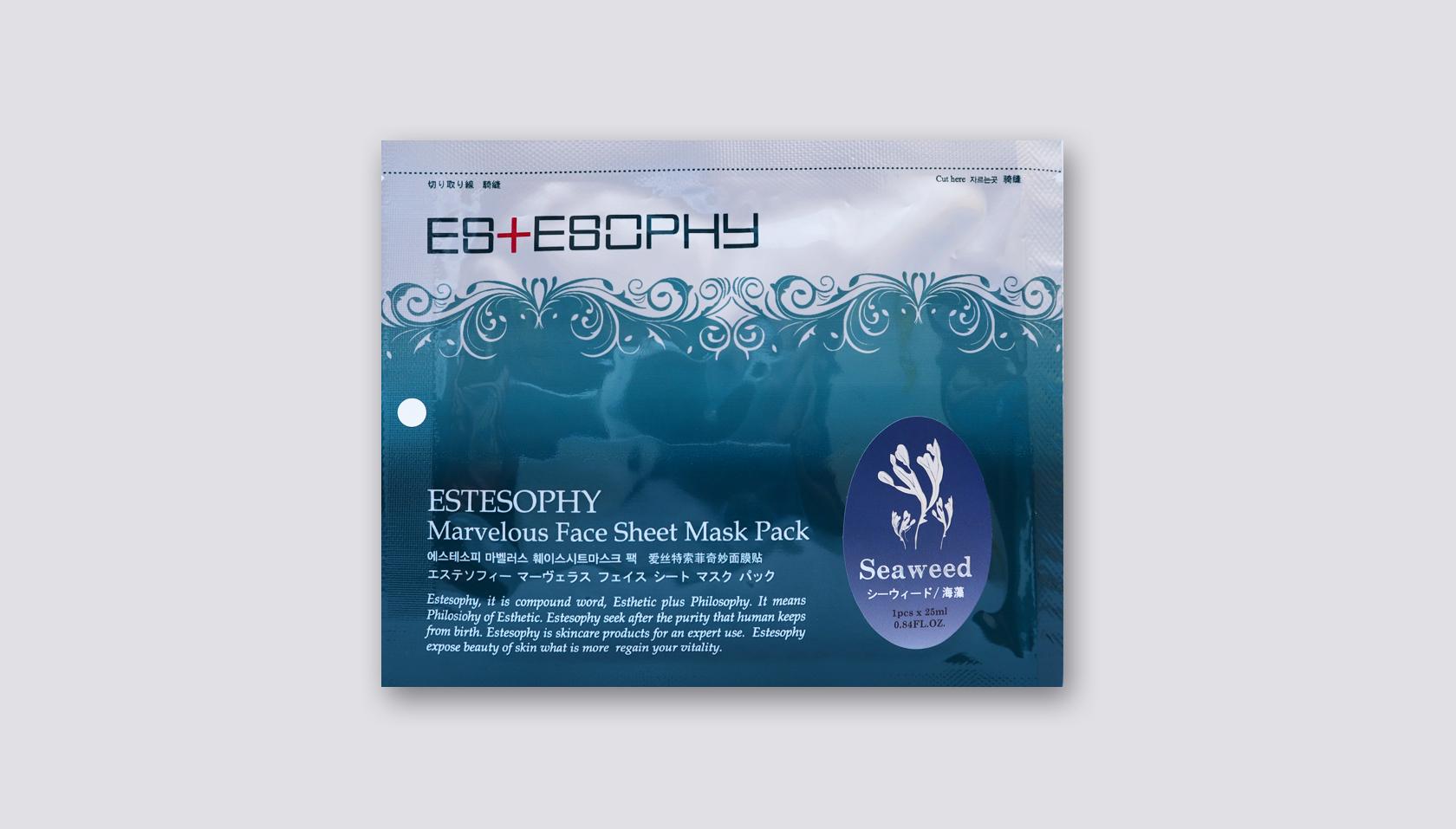 Маска для обличчя регенерація Estesophy Marvelous Sheet Seaweed 1 шт.