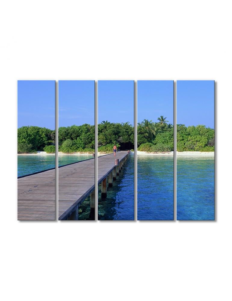 Картина модульная Пирс в тропиках 5 модулей 90x135 см