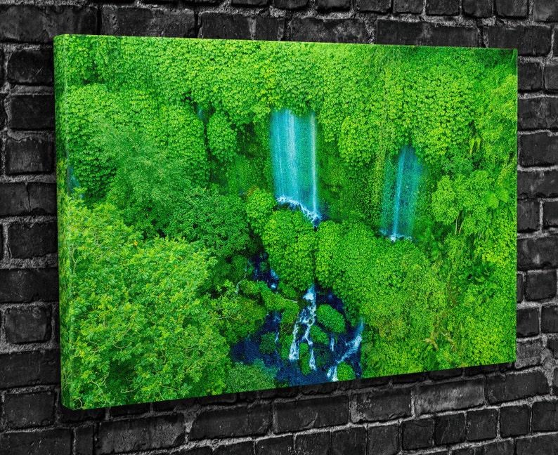 Картина для интерьера Водопад в лесу 51x34 см (774)