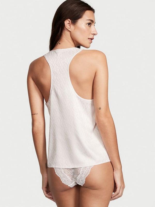 Піжама жіноча Victoria's Secret Satin Short Cami Pajama Set сатинова L Білий (13799195) - фото 3