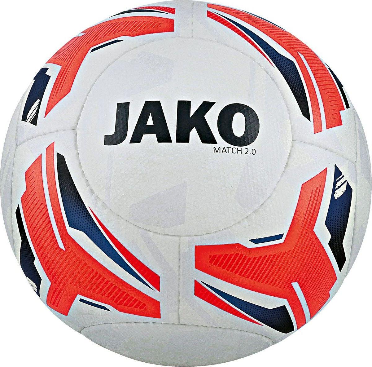 Мяч футбольный Jako MATCH 2.0 2328-00 р. 5 Бело-оранжевый
