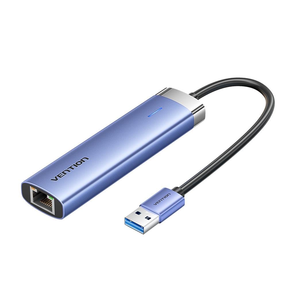 USB-хаб 5в1 Vention 3xUSB 3.0/RJ45/0,15 м Синий (TGFSB)