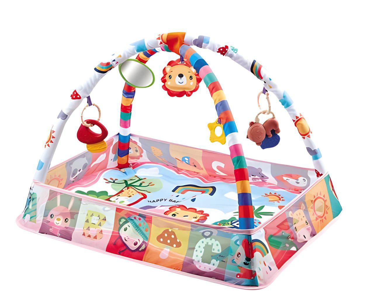 Килимок розвиваючий для немовлят 918-8021А 2в1 ігровий манеж з підвісками та кульками (24612290)