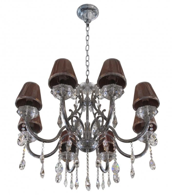 Люстра подвесная классическая Brille BCL-309S/8 с абажуром