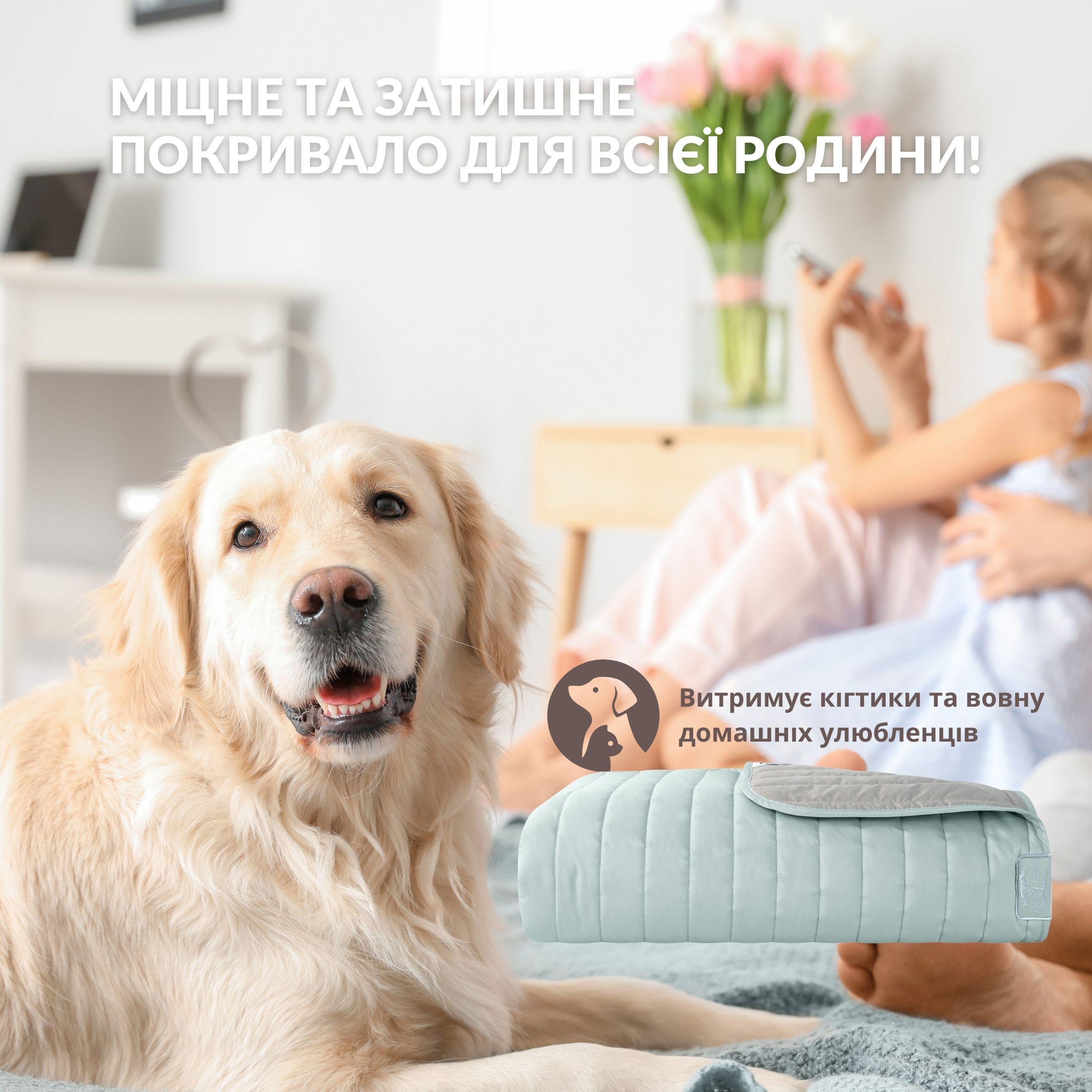 Покрывало евро IDEIA Люкс антиаллергенное двухстороннее 240х260 см Мятный/Серый (15373) - фото 8 Покрывало евро IDEIA Люкс антиаллергенное двухстороннее 240х260 см Мятный/Серый (15373) - фото 8