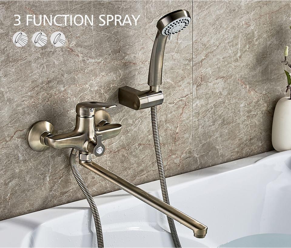 Смеситель для ванной Lamber 24566 с длинным изливом Бронзовый - фото 4 Смеситель для ванной Lamber 24566 с длинным изливом Бронзовый - фото 4