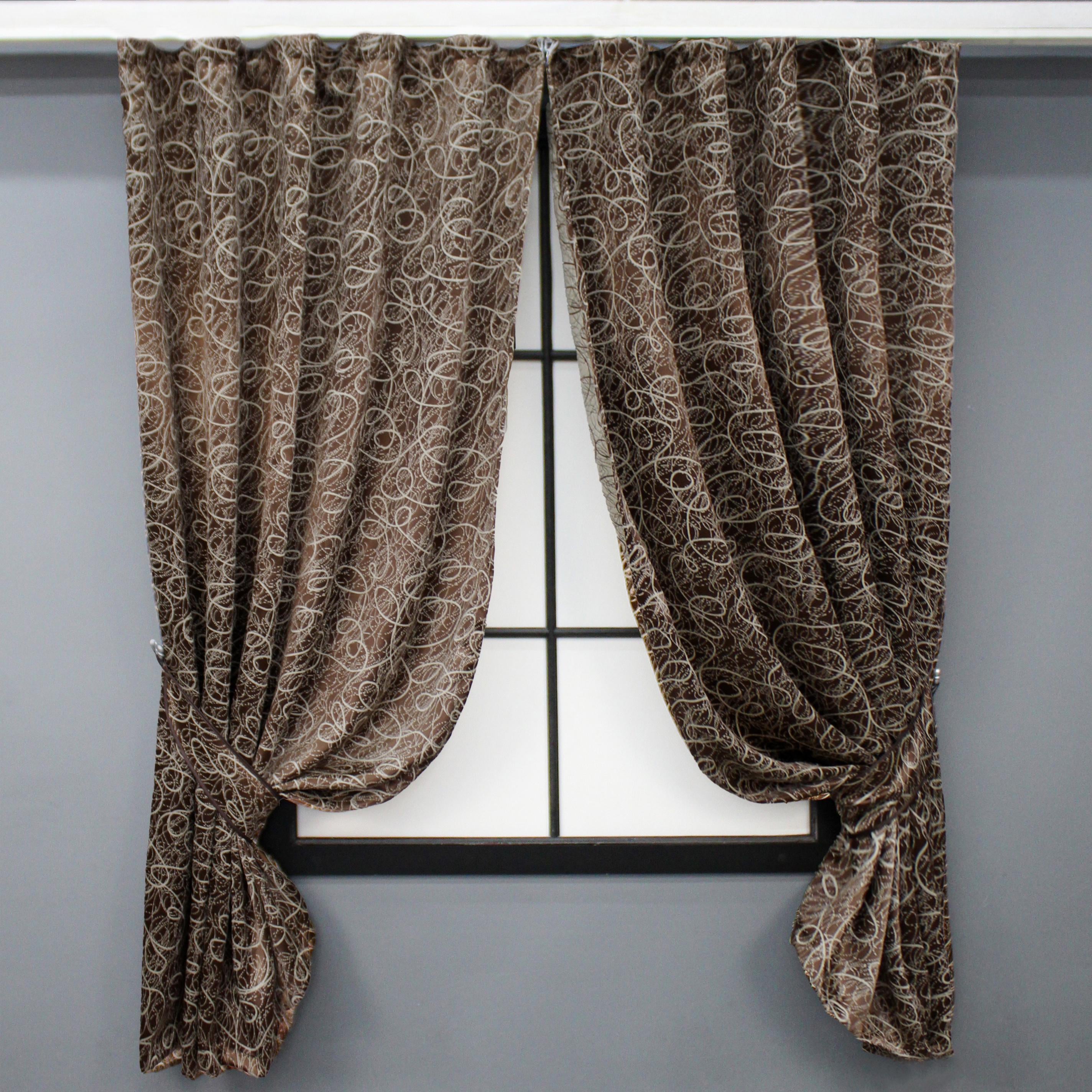 Комплект штор коротких VR-Textil Жаклин № 646ш А блэкаут-софт 130х170 см 2 шт. Коричневый (35-0318)