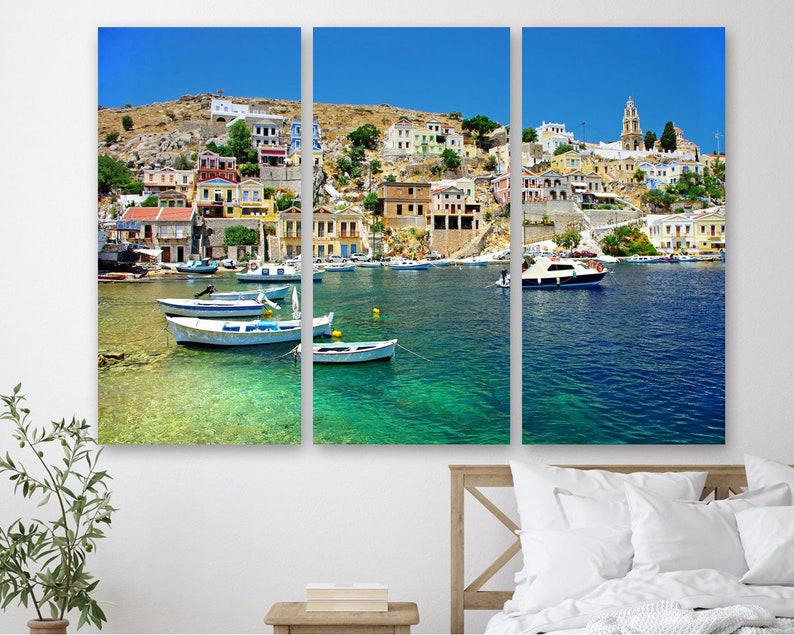 Модульная картина KIL Art Остров Суми/Греция на холсте из трех частей 156x100 см (M3_XL_491)