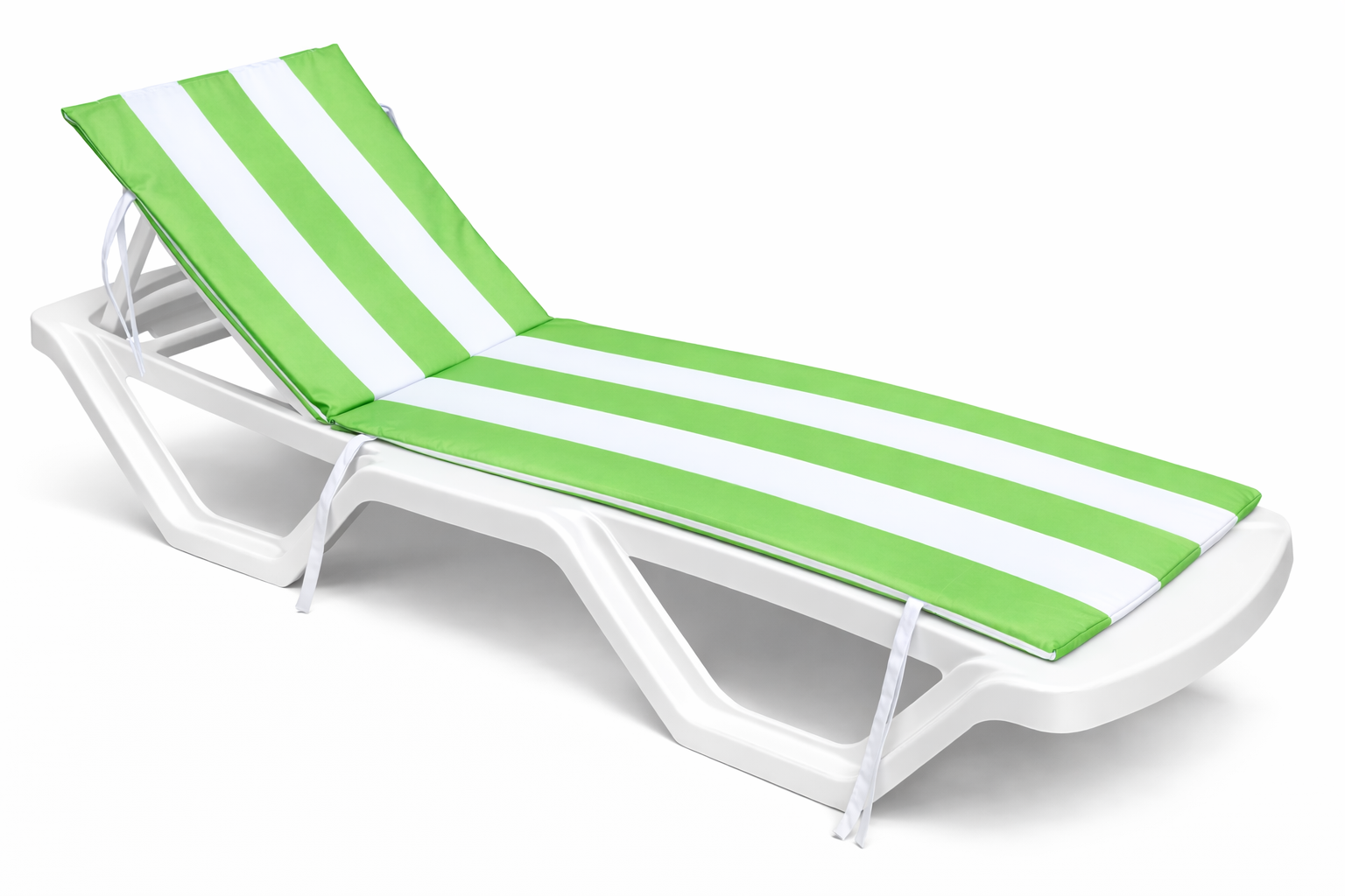 Матрац на шезлонг в полоску водонепроникний Art 180х50х3 см Білий із зеленим (32184194)