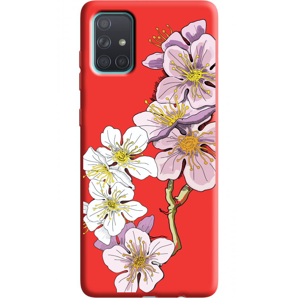 Чехол BoxFace Samsung A715 Galaxy A71 Cherry Blossom Красный силикон (38850-cc4-38949)