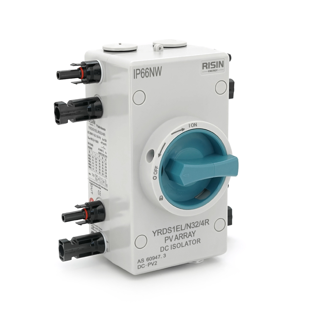 Вимикач ручний Risin для електричних систем 1000V 32A 4P IP66 Сірий (25624746)