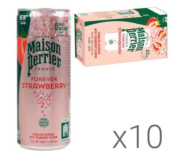 Вода минеральная со вкусом клубники Maison Perrier без сахара 10 шт. х 0,25 л (18654) - фото 2