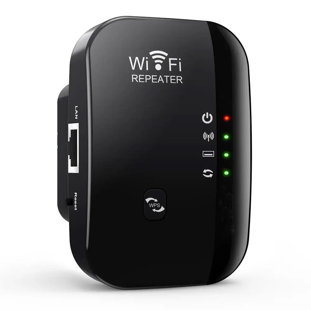 Беспроводной репитер усилитель сигнала 4 индикатора WPS Wi-Fi 300 Мбит/с 2.4G Black