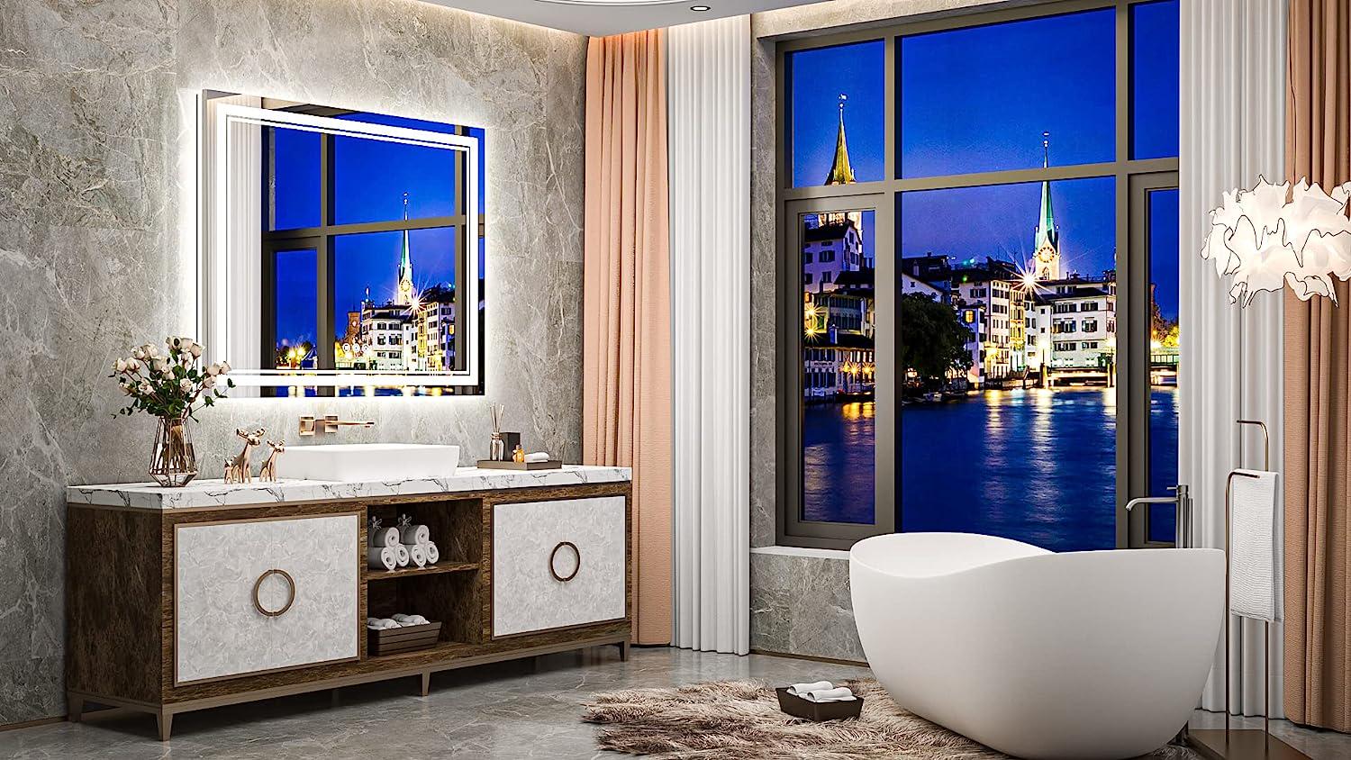 Зеркало Dim Dzerkal ORANA с LED-подсветкой/Bluetooth/сенсорным управлением/подогревом 70х100 см (11522)