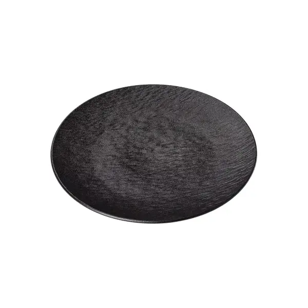 Тарілка сервірувальна для закусок та салатів та основних страв YIWU керамічна 25 см Чорний (147-107-HP-7-727) - фото 3