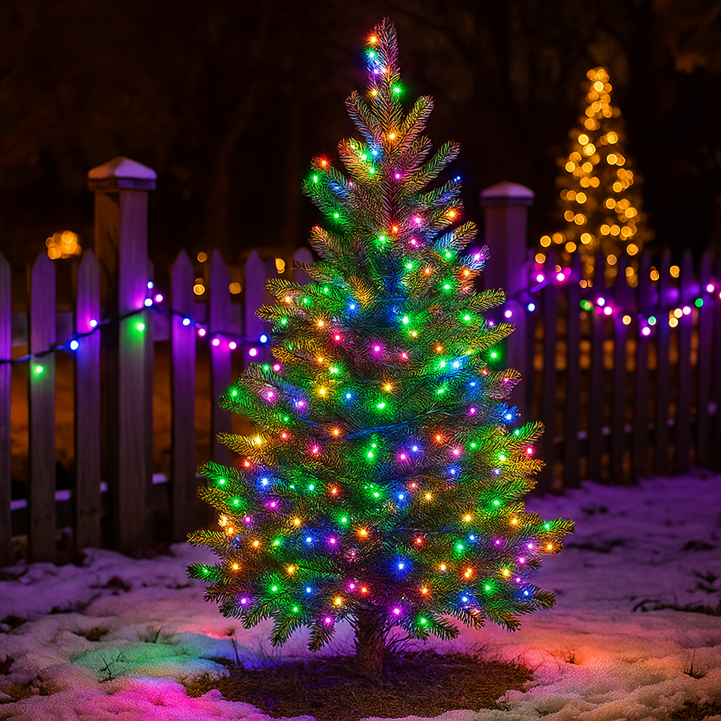 Гирлянда Нить уличная 300 LED 30 м от сети Черный/Разноцветный (CF300L30MBML) - фото 2