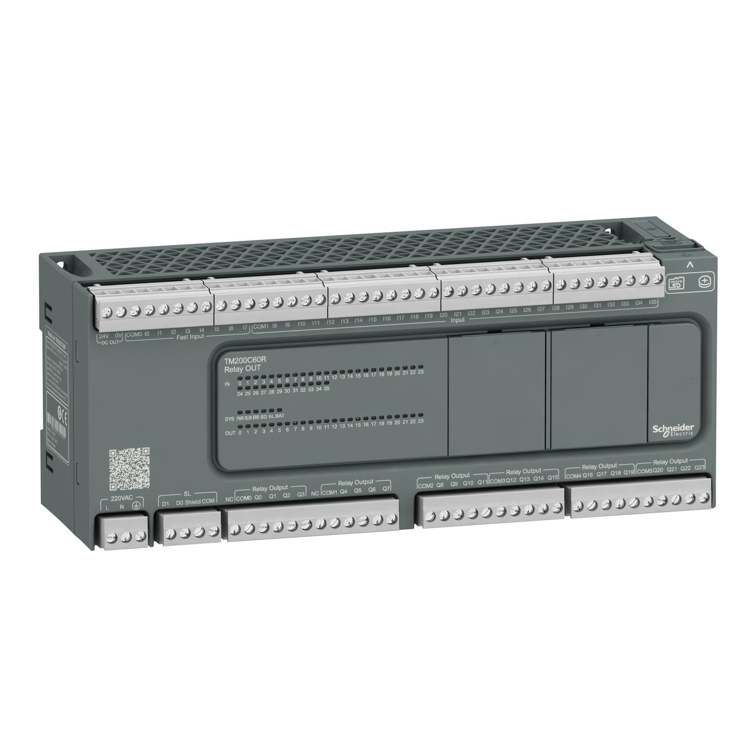 Контроллер логический Schneider Electric Modicon M200 60 входов/выходов 240V AC 36/24 реле (TM200C60R)