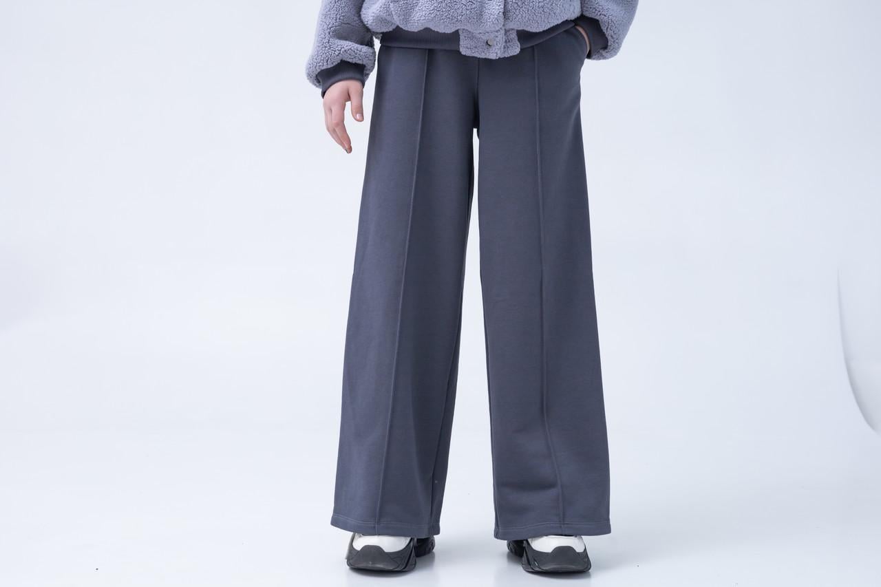 Штаны детские трикотажные для девочки палаццо Серые (VT-24-20040-Anna-140)