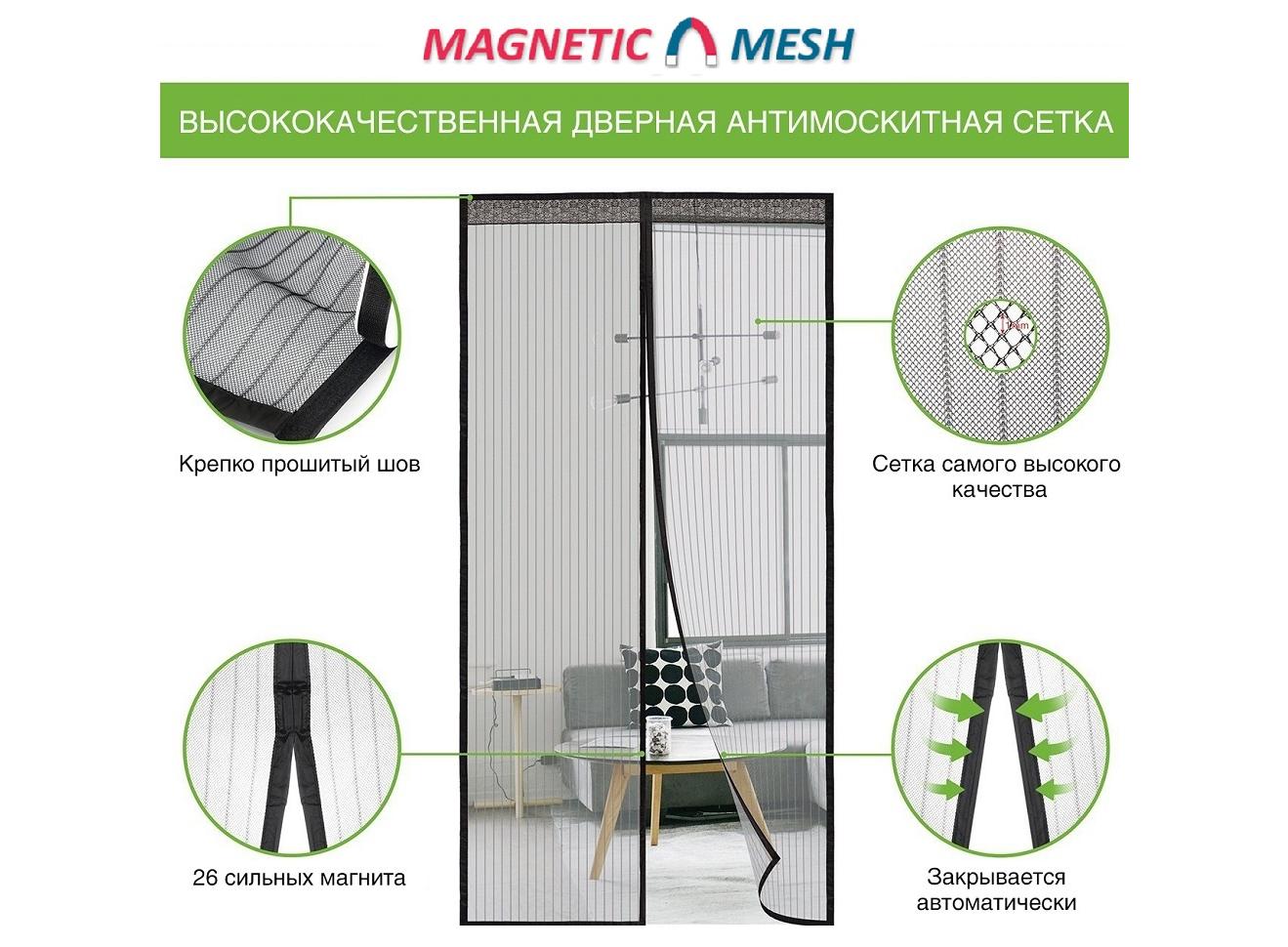 Антимоскітна сітка Magnetic Mesh на магнітах Коричневий - фото 3