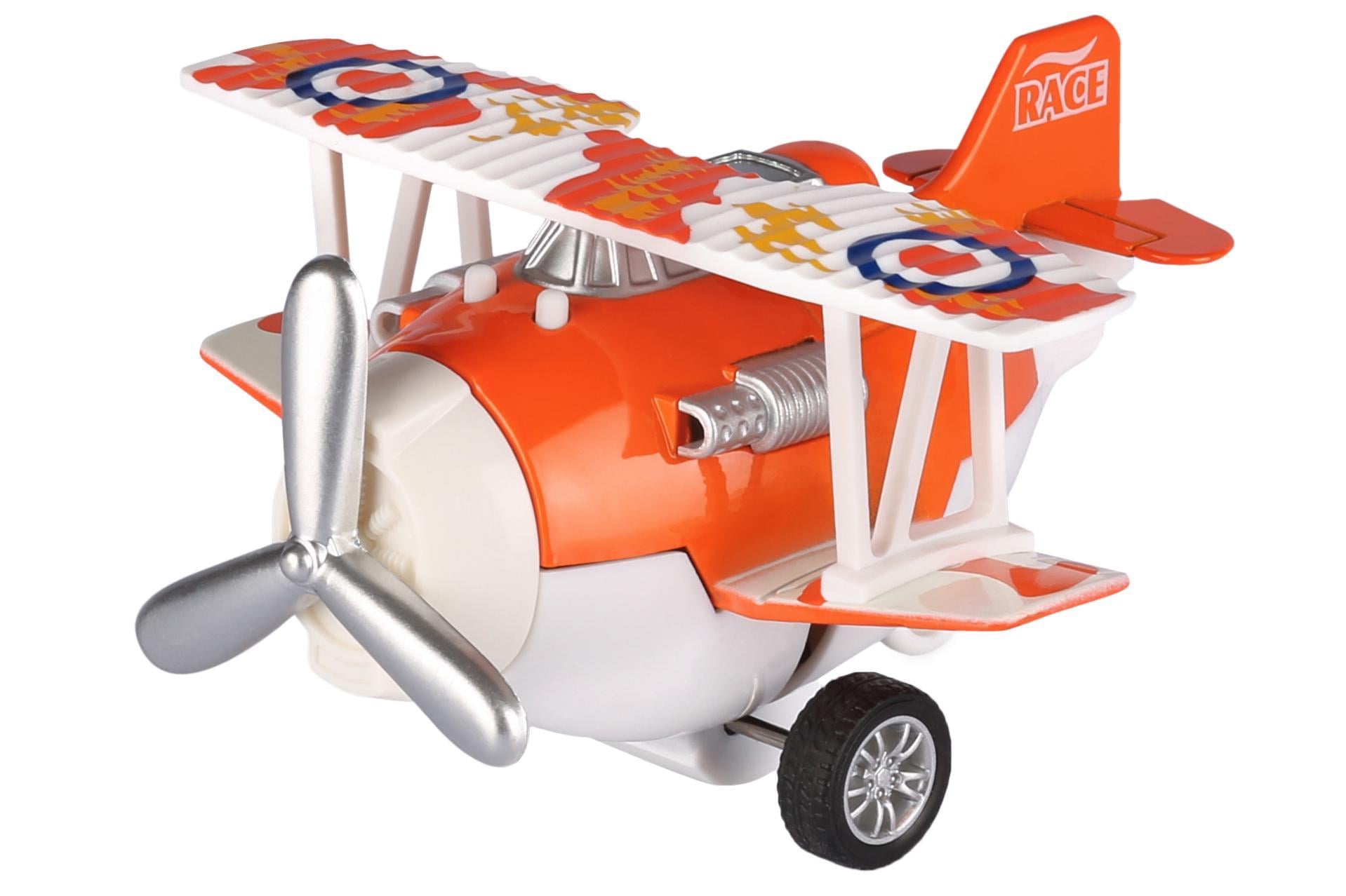 Літак іграшковий Same Toy Aircraft SY8012Ut-1 інерційний металевий зі світлом і музикою помаранчевий